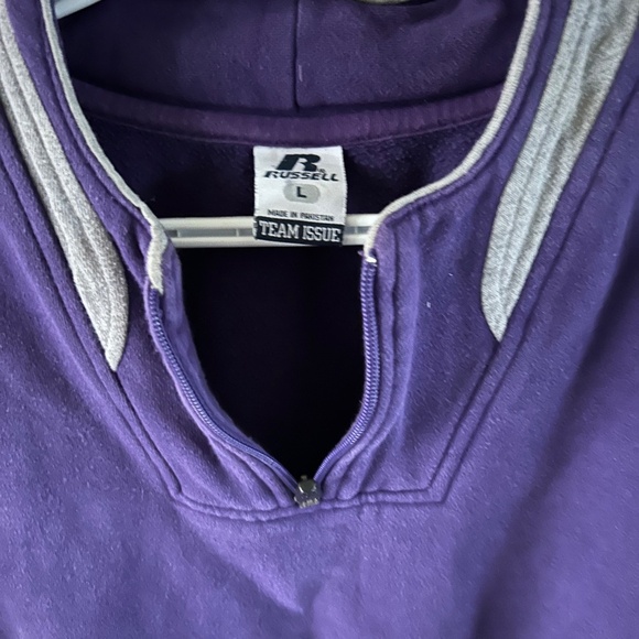 Men's Vintage Russel Quarter Zipper Sweatshirt w/Side Pockets - Picture 3 of 4